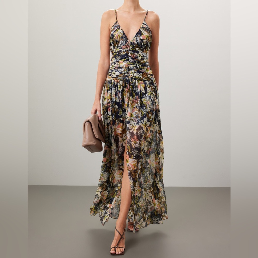Ruched Waist Boho Maxi Lovette Dress Tanya Taylor - Picture 2 of 14